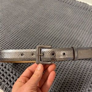 Women’s Silver Leather Belt